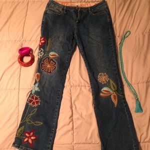 Boho “geography” women’s jeans